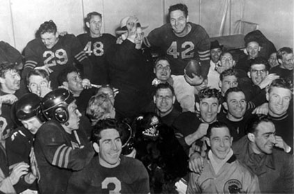 Bears exult after winning 1946 NFL Championship.